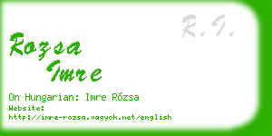 rozsa imre business card